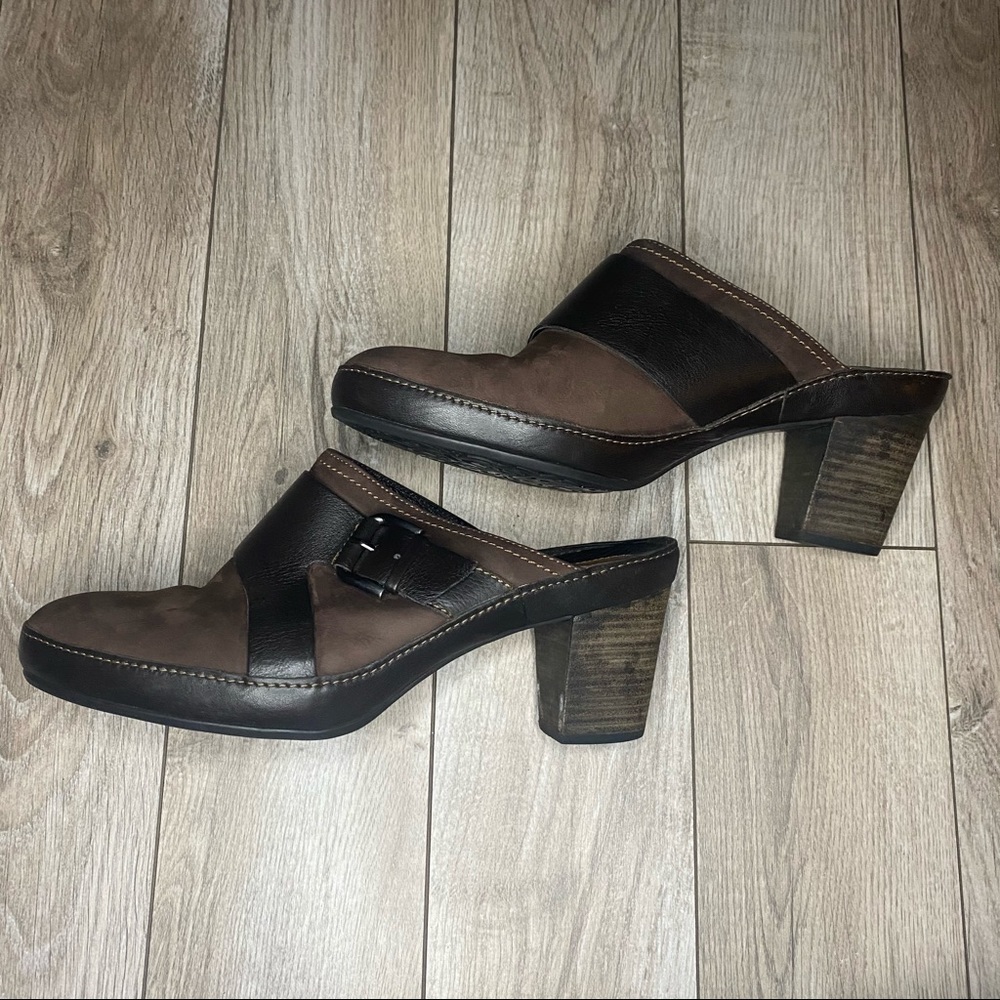 Clarks Artisan Brown Leather Clogs - image 5